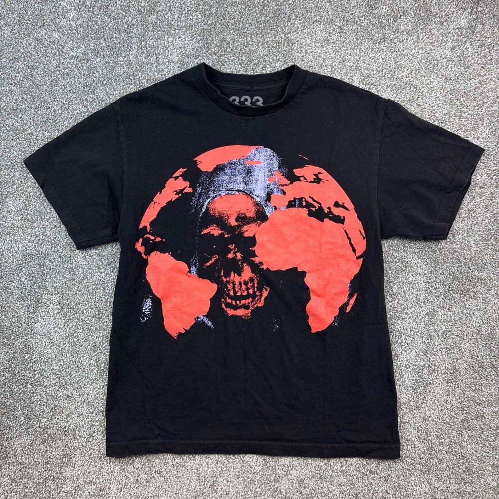 Half Evil 333 Shirt Mens Small Black 4 Years of Evil Skull Cyber Grunge Goth Emo